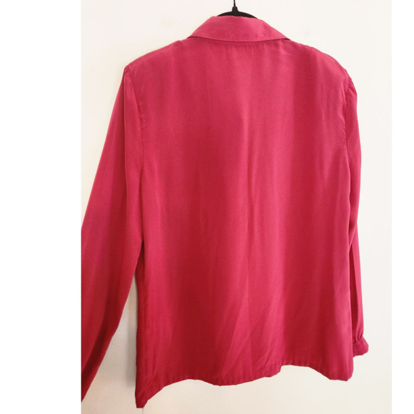 Vintage 1980's Gailord Women's Button Up Magenta Shirt - Picture 5 of 6